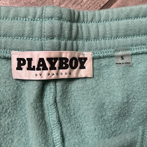 Playboy x Pacsun Aqua Blue Fleece Sweat Shorts Women's Size Small - Picture 4 of 6